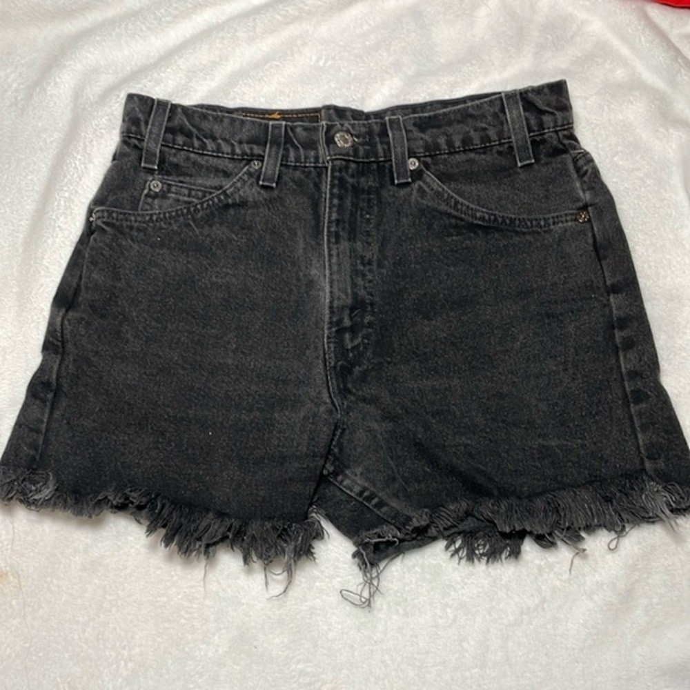 Levi's vintage Black Frayed Hem Jean Shorts